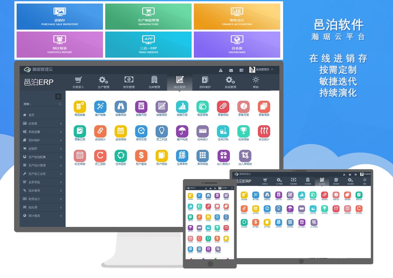 邑泊軟件針對供應(yīng)鏈金融開發(fā)的ERP包括進(jìn)銷存、生產(chǎn)制造管理、財(cái)務(wù)會(huì)計(jì)、統(tǒng)計(jì)報(bào)表、三合一ERP和儀表盤等功能特性。