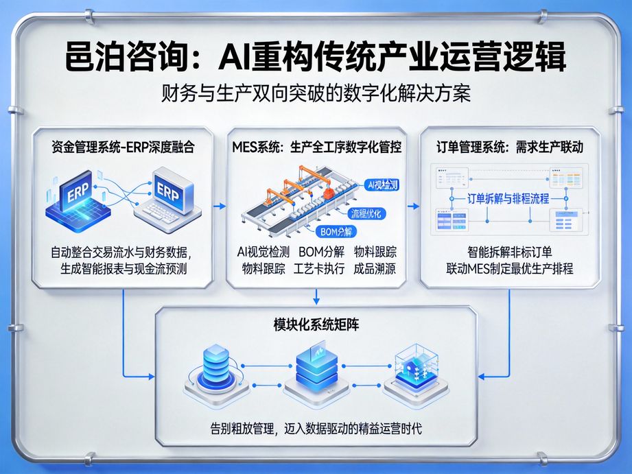 以數(shù)字化轉(zhuǎn)型為核心目標(biāo)，邑泊咨詢運(yùn)用人工智能算法優(yōu)化企業(yè)流程，為客戶提供從規(guī)劃到落地的一體化咨詢。