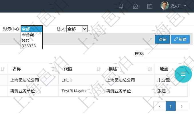 項目管理系統(tǒng)可以查看組織結(jié)構(gòu)的詳細(xì)信息，比如名稱、代碼、描述、辦公地點等。可以使用顧客、地點、財務(wù)中心及法人查詢條件過濾查詢。