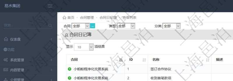 在項目管理軟件里可通過合同管理系統(tǒng)查詢返回合同日記簿信息，比如：合同、名稱、描述、日期時間、日記簿類型、日記簿分類、模板流水、預(yù)測流水、關(guān)鍵字等。