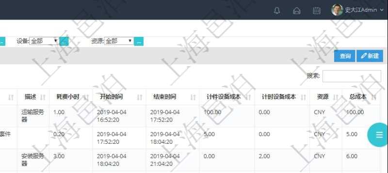 在項(xiàng)目管理軟件MES生產(chǎn)制造管理系統(tǒng)中查詢加工執(zhí)行設(shè)備日志返回設(shè)備配置、加工配置、加工執(zhí)行、序號(hào)、設(shè)備、描述、耗費(fèi)小時(shí)、開(kāi)始時(shí)間、結(jié)束時(shí)間、計(jì)件設(shè)備成本、計(jì)時(shí)設(shè)備成本、資源、貨幣單位、總成本。