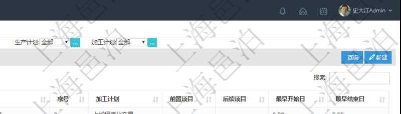 在項目管理軟件MES生產(chǎn)制造管理系統(tǒng)中查詢生產(chǎn)加工工序列表返回單位、部門、工廠、生產(chǎn)計劃、序號、加工計劃、前置項目、后續(xù)項目、最早開始日、最早結(jié)束日。