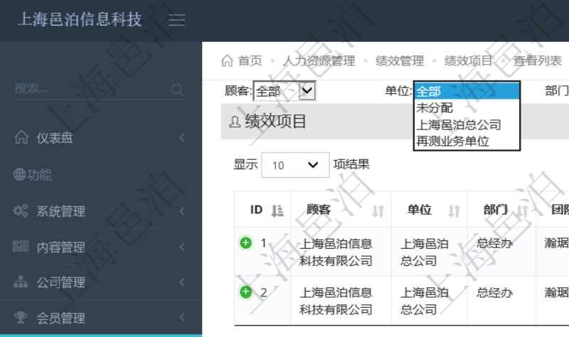 在項(xiàng)目管理軟件中，人力資源績效最多可分為3級(jí)分類管理，通過績效項(xiàng)目查詢頁面，用戶可以查到具體績效項(xiàng)目明細(xì)，比如：單位、部門、團(tuán)隊(duì)、名稱、描述、一級(jí)分類、二級(jí)分類、三級(jí)分類等。