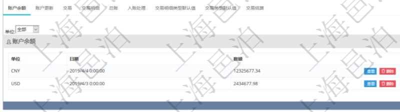 項目管理軟件會計管理模塊賬戶明細(xì)查詢還可以關(guān)聯(lián)查詢更多相關(guān)資料，比如賬戶余額信息：貨幣單位、最后更新日期、數(shù)額。