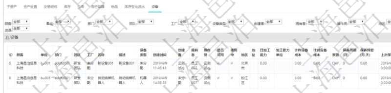 對于設(shè)備類型的資產(chǎn)，在項(xiàng)目管理軟件資產(chǎn)管理系統(tǒng)中查詢資產(chǎn)配置信息，不僅返回資產(chǎn)配置的基本信息字段，還會返回設(shè)備配置信息：單位、部門、團(tuán)隊(duì)、工廠、名稱、描述、設(shè)備類型、創(chuàng)建時(shí)間、創(chuàng)建者、擁有者、操作員、是否可用、使用中、地區(qū)、地址、日加工能力、加工能力單位、計(jì)件設(shè)備成本、計(jì)時(shí)設(shè)備成本、資源、保養(yǎng)周期（月）、保養(yǎng)預(yù)警（月.天）、上次保養(yǎng)日期。