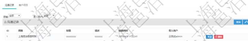 在項(xiàng)目管理軟件CRM客戶關(guān)系管理系統(tǒng)中，查詢客戶時(shí)返回實(shí)際客戶信息：客戶名稱、客戶編號(hào)、客戶分類、電話、郵箱、地址、聯(lián)系人、微信、銀行、賬戶、創(chuàng)建時(shí)間、錄入用戶、統(tǒng)一社會(huì)信用代碼、發(fā)票抬頭、發(fā)票地址、發(fā)票電話、發(fā)票開(kāi)戶行、發(fā)票賬號(hào)。同時(shí)還可以查詢回來(lái)關(guān)聯(lián)的溝通記錄信息：溝通標(biāo)題、描述、創(chuàng)建時(shí)間及錄入用戶。