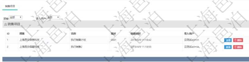 在項(xiàng)目管理軟件CRM客戶關(guān)系管理系統(tǒng)里查詢市場細(xì)分返回的基本字段信息有：市場、描述、戰(zhàn)略、預(yù)計(jì)年收入、實(shí)際當(dāng)年收入、總收入、貨幣、創(chuàng)建時(shí)間、領(lǐng)域、錄入用戶。同時(shí)，還有關(guān)聯(lián)的明細(xì)數(shù)據(jù)，比如銷售項(xiàng)目：項(xiàng)目名稱、描述、創(chuàng)建時(shí)間及錄入用戶。