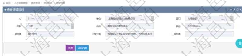 在項目管理軟件里，人力資源管理模塊可以查詢績效項目明細信息，比如：單位、部門、團隊、名稱、描述、一級分類、二級分類、三級分類等。