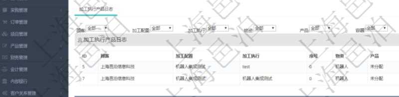 在項(xiàng)目管理軟件MES生產(chǎn)制造管理系統(tǒng)中查詢加工執(zhí)行產(chǎn)品日志返回的明細(xì)信息有：產(chǎn)品配置、加工配置、加工執(zhí)行、序號(hào)、物資、產(chǎn)品、數(shù)量、容器、描述。同時(shí)還會(huì)返回關(guān)聯(lián)的加工執(zhí)行產(chǎn)品日志：加工配置、加工執(zhí)行、序號(hào)、物資、產(chǎn)品、數(shù)量、容器、描述。